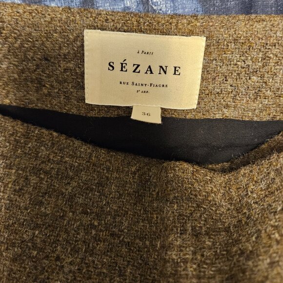 Sezane Asymmetrical Skirt in Tan - Picture 7 of 9